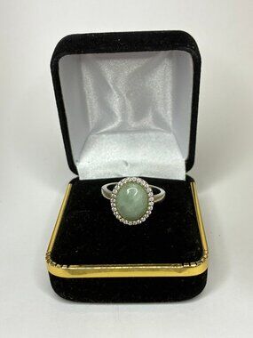 Jade in Silver Ring